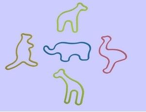 Customized Various Colors Elastic Silicone Rubber Bands Shaped Like Animals