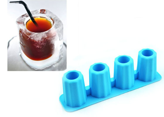 Food Grade Cool Silicone Ice Tray , Cup Shaped Silicone Ice Shot Glass Mold