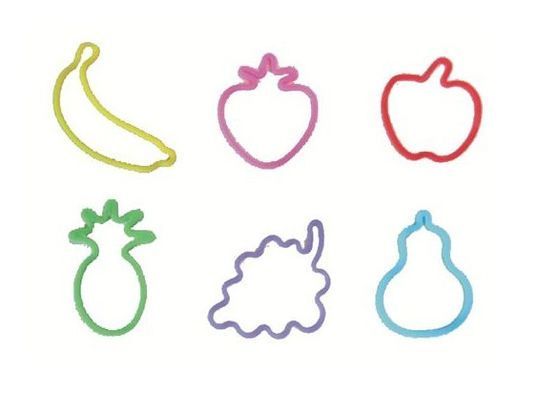 Customized Various Colors Fruit Shape For Elastic Silicone Rubber Bands