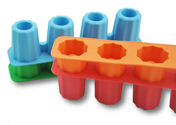 Food Grade Cool Silicone Ice Tray , Cup Shaped Silicone Ice Shot Glass Mold