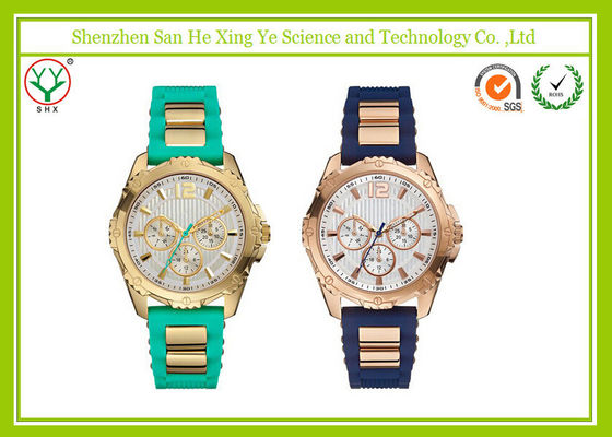 Silicone Rubber Casual Sport Watches , Green Women Wrist Watches